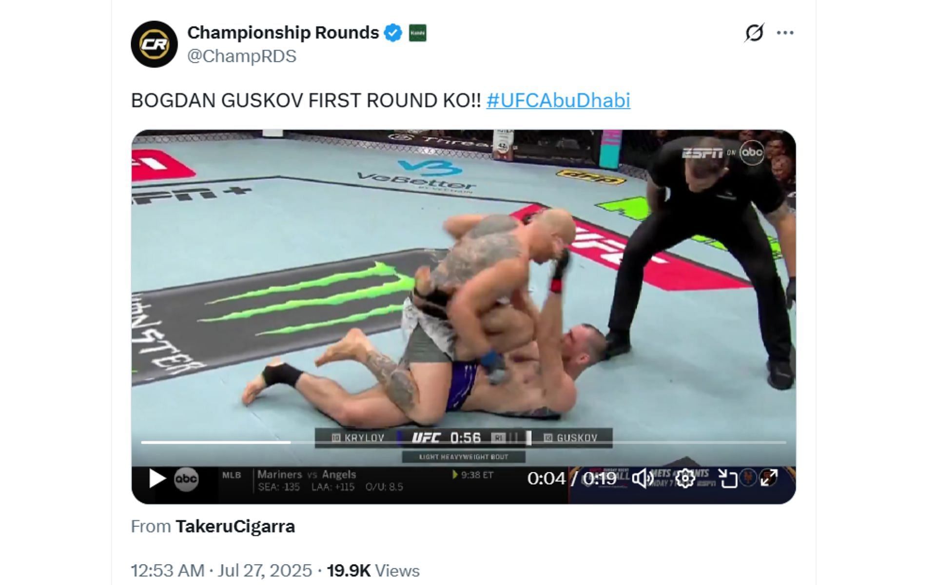 Screenshot of Championship Rounds' X post